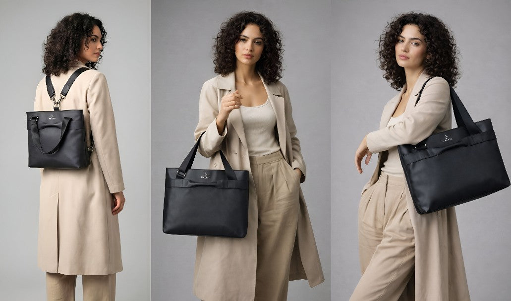 Smart Nylon Tote - Raven Black