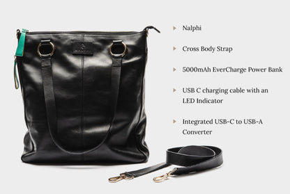 NALPHI Luxury Leather Tote & Laptop Bag With Automatic Lights