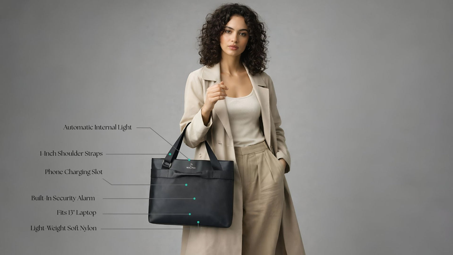 Smart Nylon Tote - Raven Black